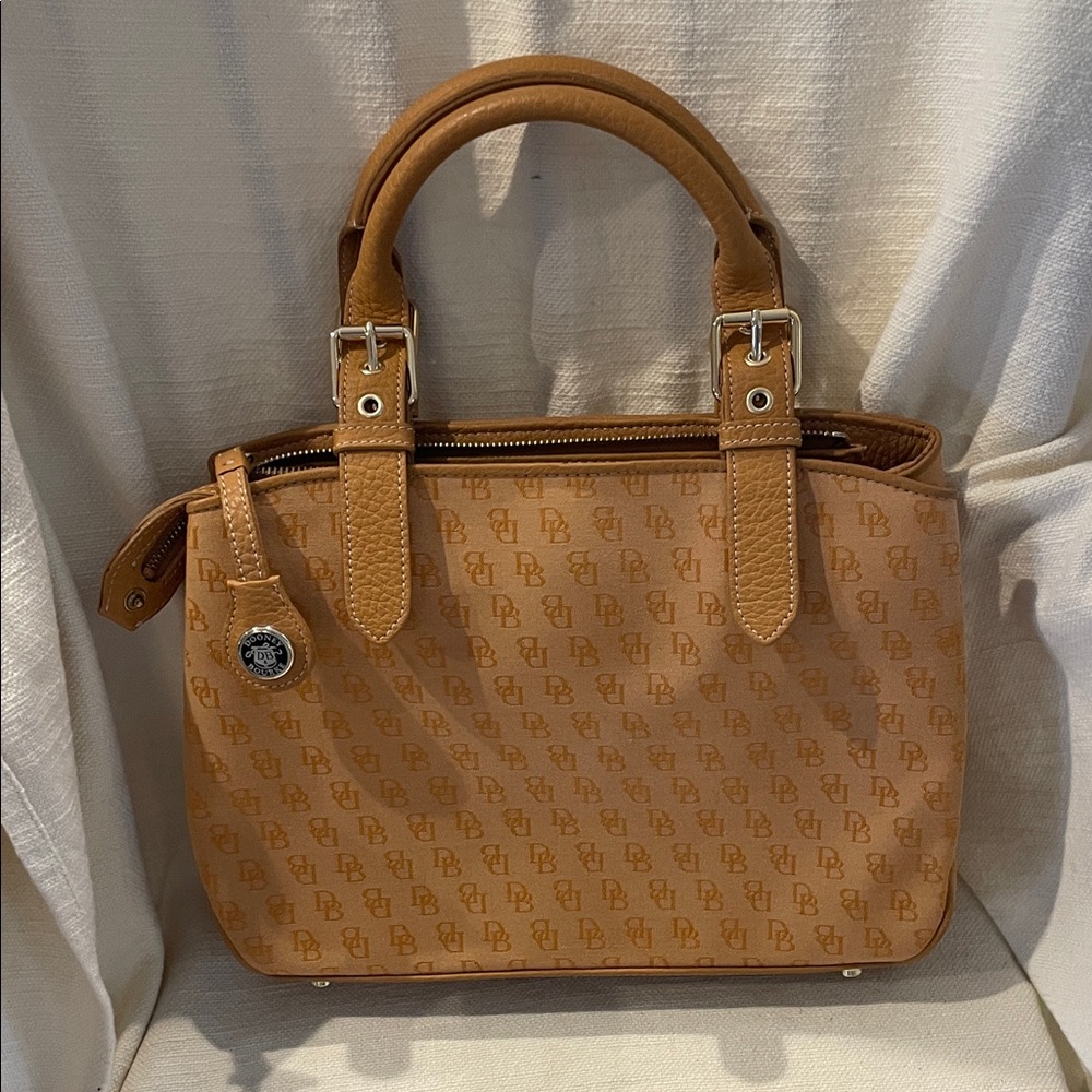 Dooney and Bourke tan Monogram Satchel Handbag